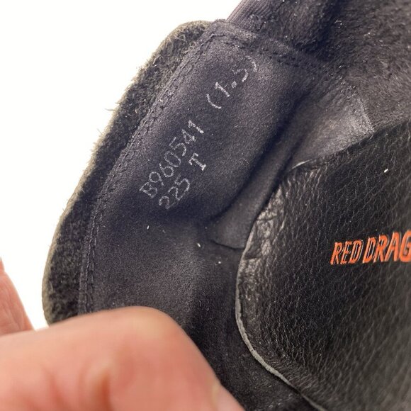 Red Dragonfly Floral Appliqué Black Leather Loafers US Size 5.5, Chinese Sz 225 - Picture 8 of 14